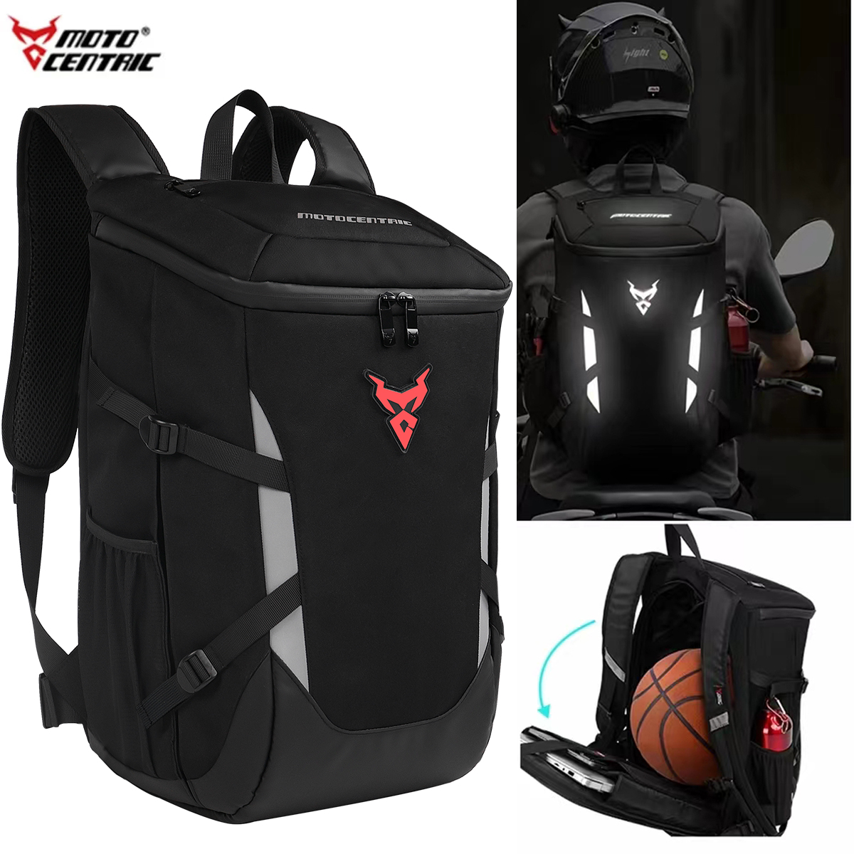 Cycling Commuter Backpack Waterproof - Riding Backpack Motorcycle Helmet Bag Large