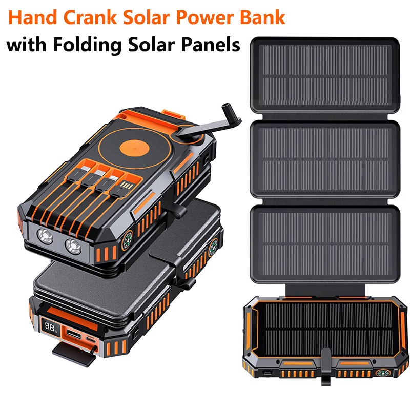 Usb Charger Dynamo - 20000mAh Hand Crank Solar Power Bank
