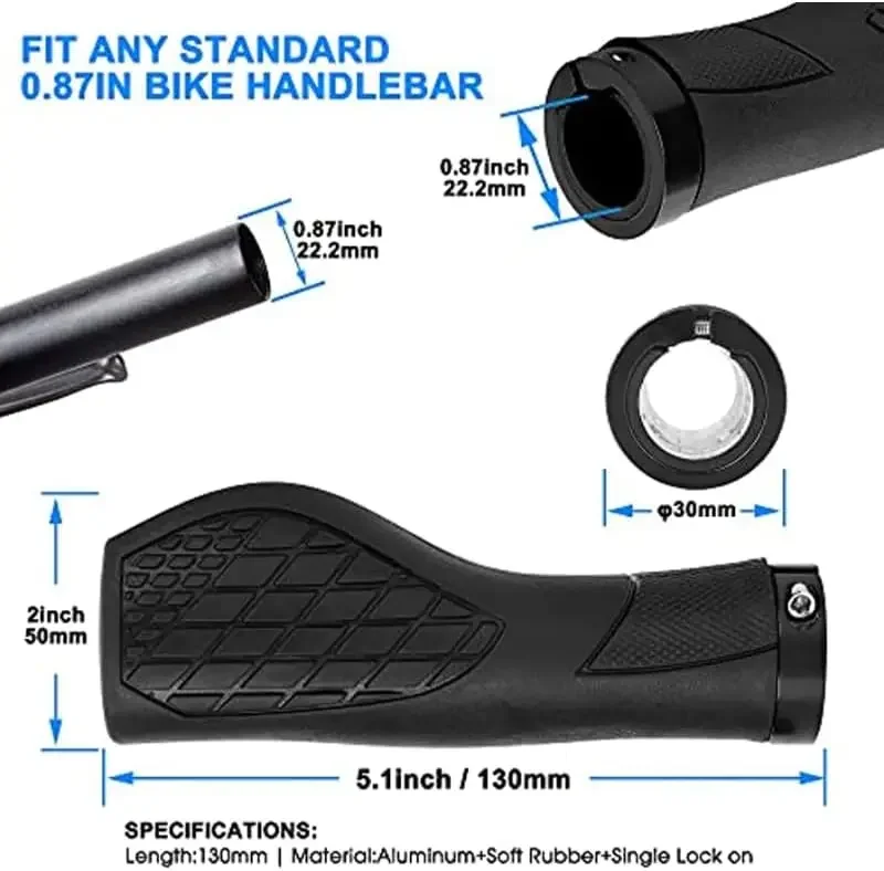 Alloy and Rubber Bike Grips -  - Commuting On Mountain Bike recensie en prijs