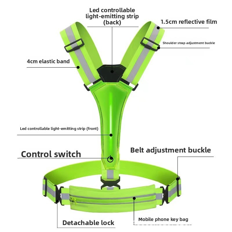 LED Glowing Reflective Vest Hi - Reflective Vest Cycling recensie en prijs