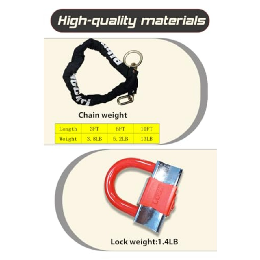 Heavy Duty Motorcycle Chain Lo - U Lock Heavy Duty recensie en prijs