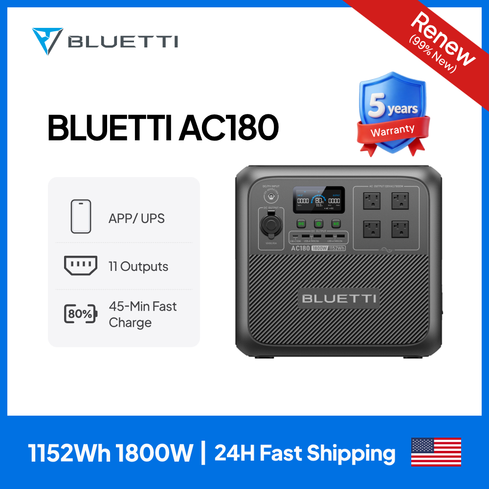 【RENEW】BLUETTI AC180 Solar Por - Usb Charger Dynamo recensie en prijs