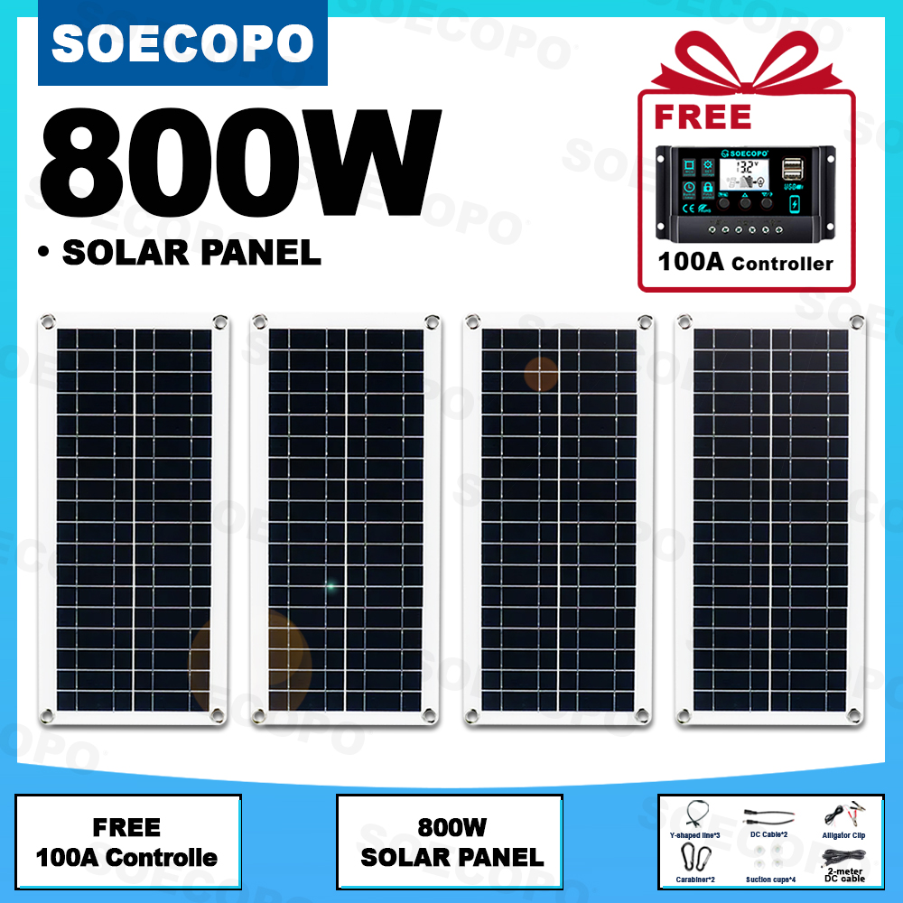 SOECOPO 800W Solar Panel Kit 4 - Usb Charger Dynamo recensie en prijs