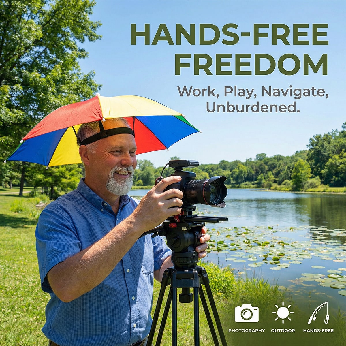 Hands Free Head Wear Umbrella  - Cycling Commute In Rain recensie en prijs