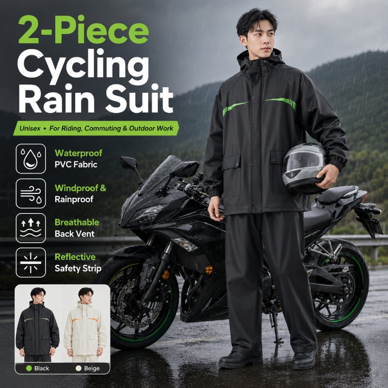 Unisex 2-Piece Waterproof Cycl - Cycling Commute In Rain recensie en prijs