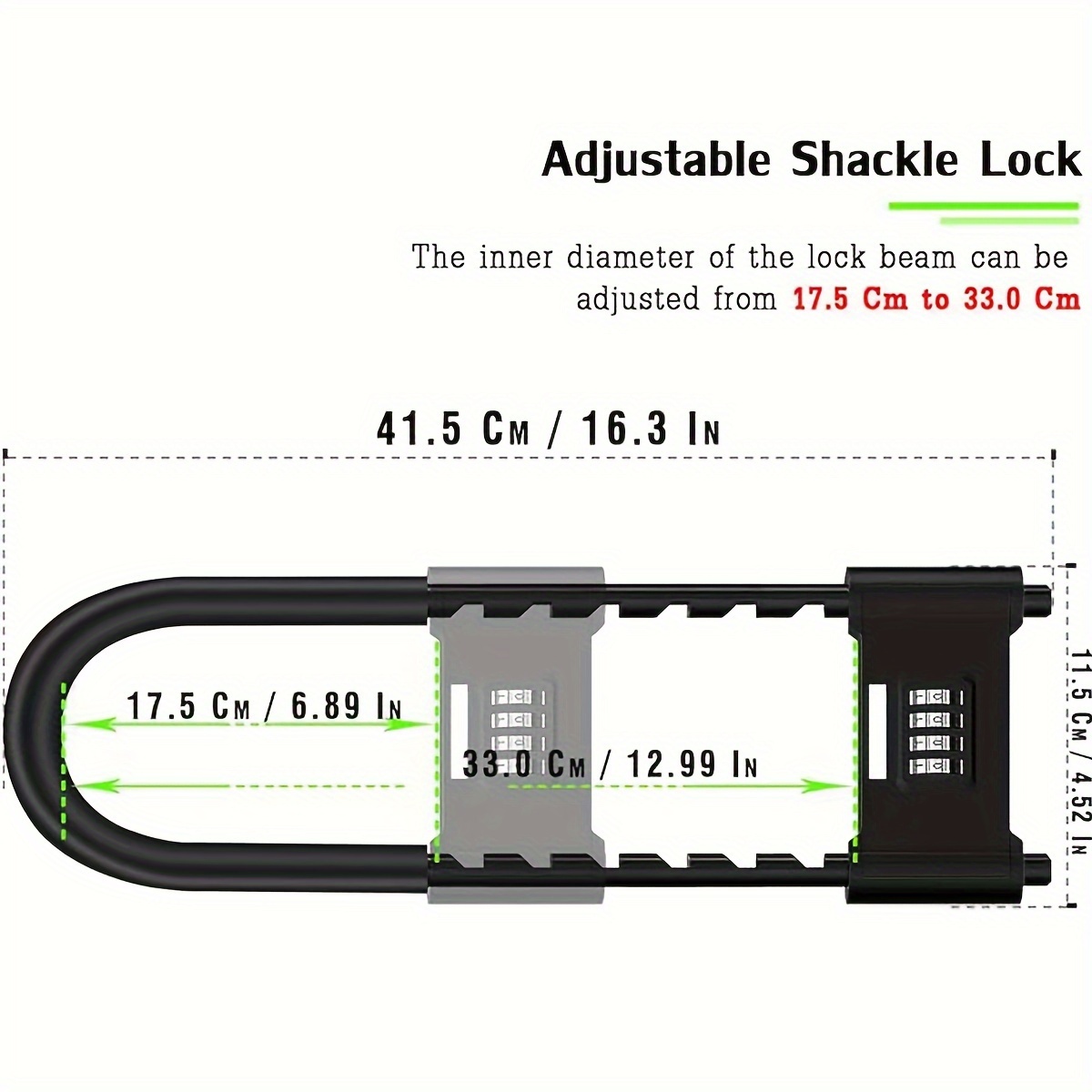16.5 inch 4 Digit Heavy Duty U - U Lock Heavy Duty recensie en prijs