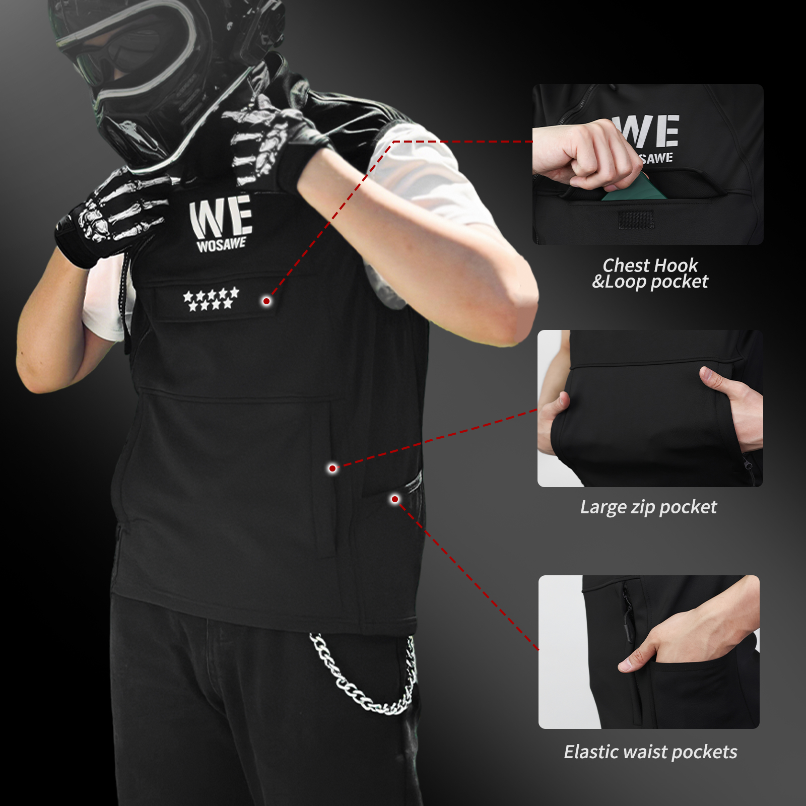 WOSAWE Winter Motorcycle Ridin - Reflective Vest Cycling recensie en prijs